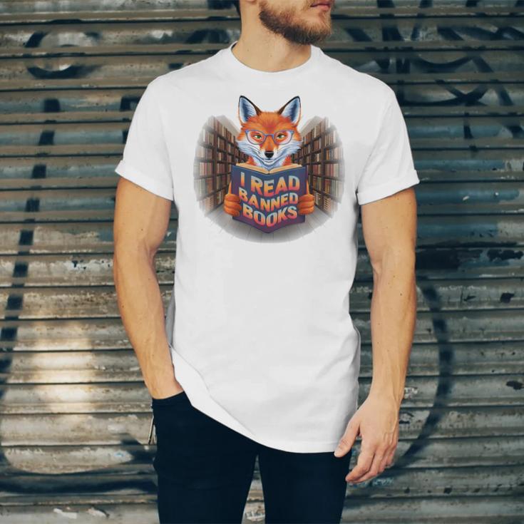 I Read Banned Books Sly Fox Reading Books Unisex Jersey T-Shirt