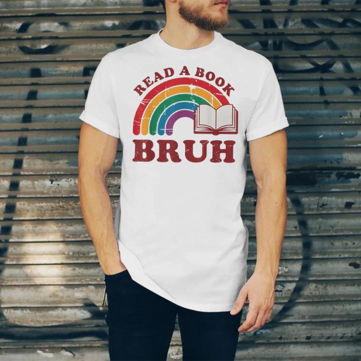 Read A Book Bruh Rainbow Vintage Reading Library Student Unisex Jersey T-Shirt Read A Book Bruh Rainbow Vintage Reading Library Student Unisex Jersey T-Shirt