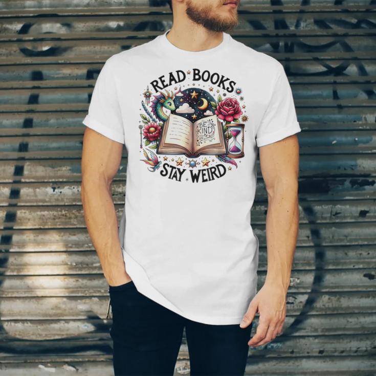Read Books Be Kind Stay Weird Dragon Book Lover Unisex Jersey T-Shirt