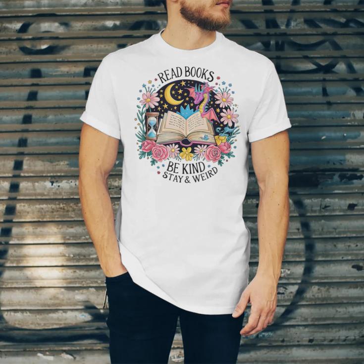 Read Books Be Kind Stay Weird Dragon Unisex Jersey T-Shirt