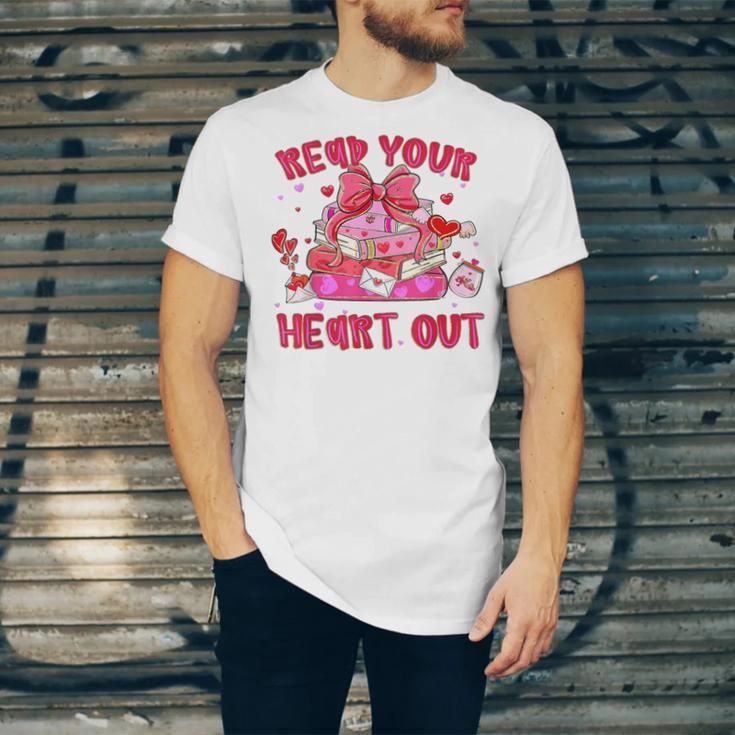 Read Your Heart Out Teacher Valentine Reading Book Lover Unisex Jersey T-Shirt