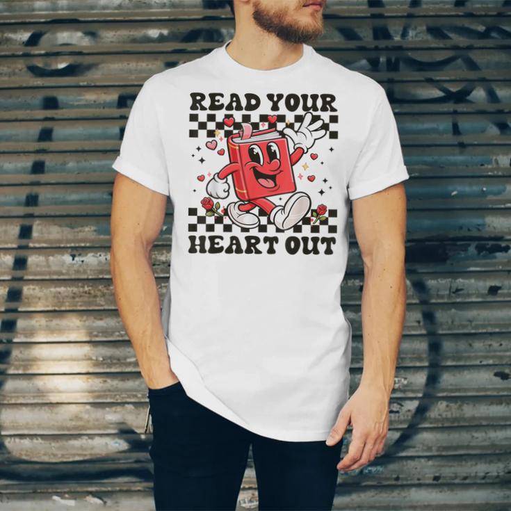 Read Your Heart Out Teacher Valentines Book Lover Unisex Jersey T-Shirt