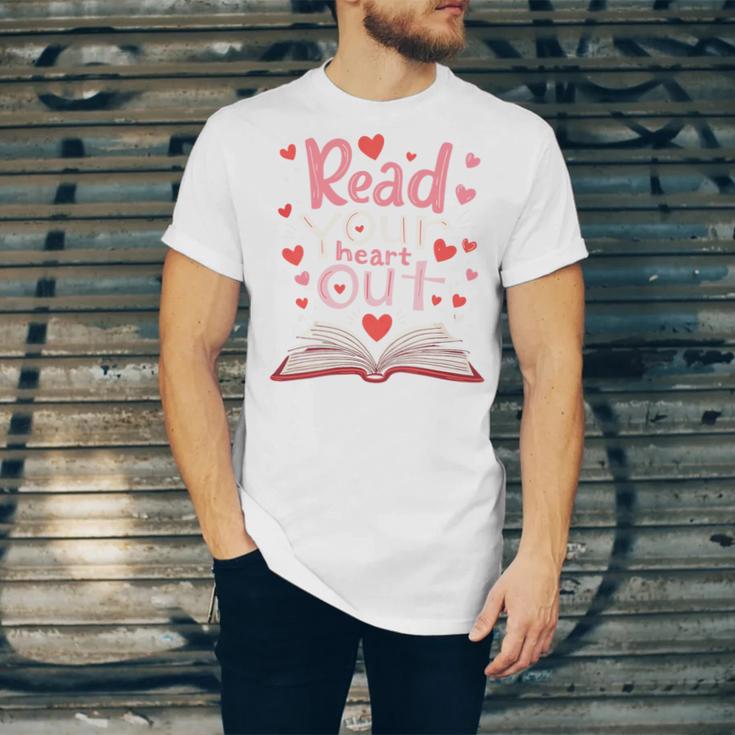 Read Your Heart Out Teacher Valentines Day Reading Book Love Premium Tri-Blend Unisex Jersey T-Shirt
