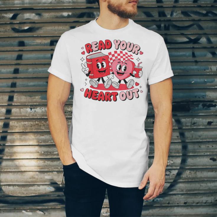 Read Your Heart Out Valentine's Day Retro Teacher Bookish Unisex Jersey T-Shirt Read Your Heart Out Valentine's Day Retro Teacher Bookish Unisex Jersey T-Shirt