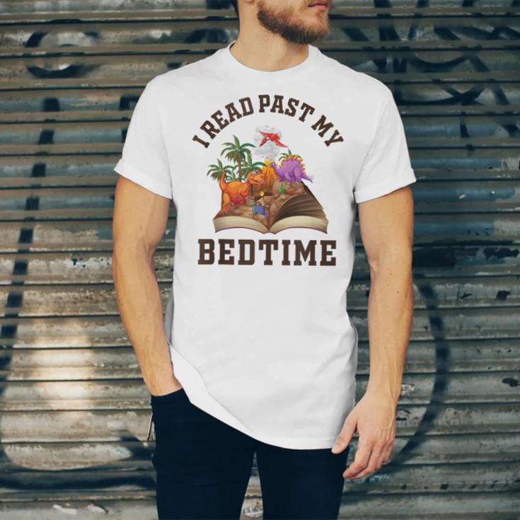 I Read Past My Bedtime Reading Dinosaur Book Lover Unisex Jersey T-Shirt I Read Past My Bedtime Reading Dinosaur Book Lover Unisex Jersey T-Shirt