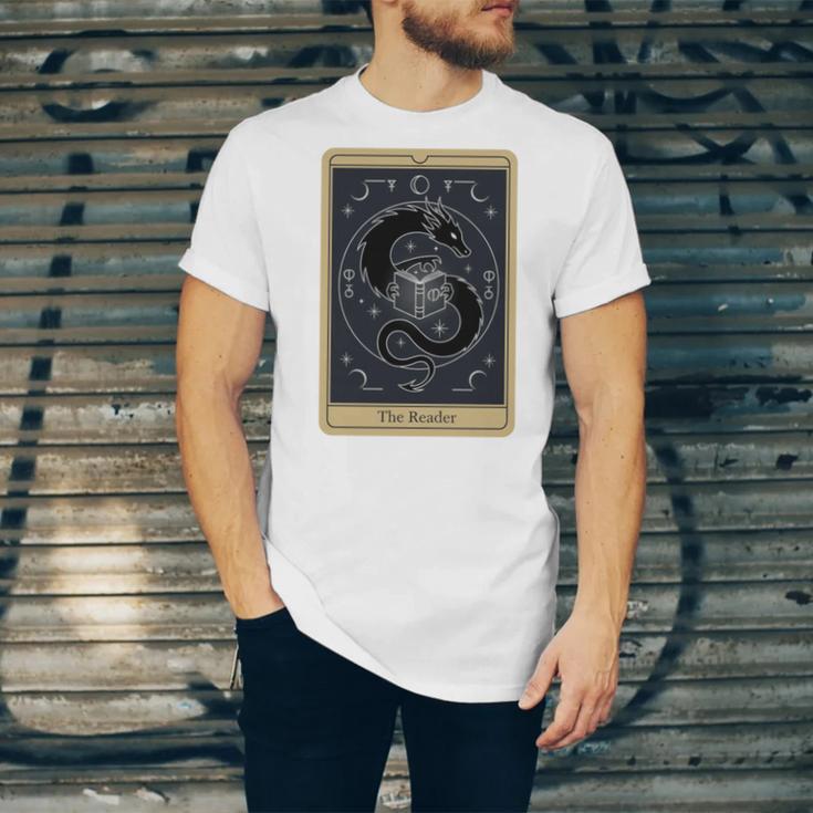 The Reader Tarot Card Mystic Dragon Book Magic Unisex Jersey T-Shirt