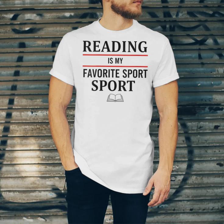 Reading Is My Favorite Sport Book Lover Saying Quote Unisex Jersey T-Shirt