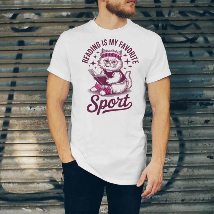 Reading Is My Favorite Sport Cat And Book Lover Women Unisex Jersey T-Shirt Reading Is My Favorite Sport Cat And Book Lover Women Unisex Jersey T-Shirt