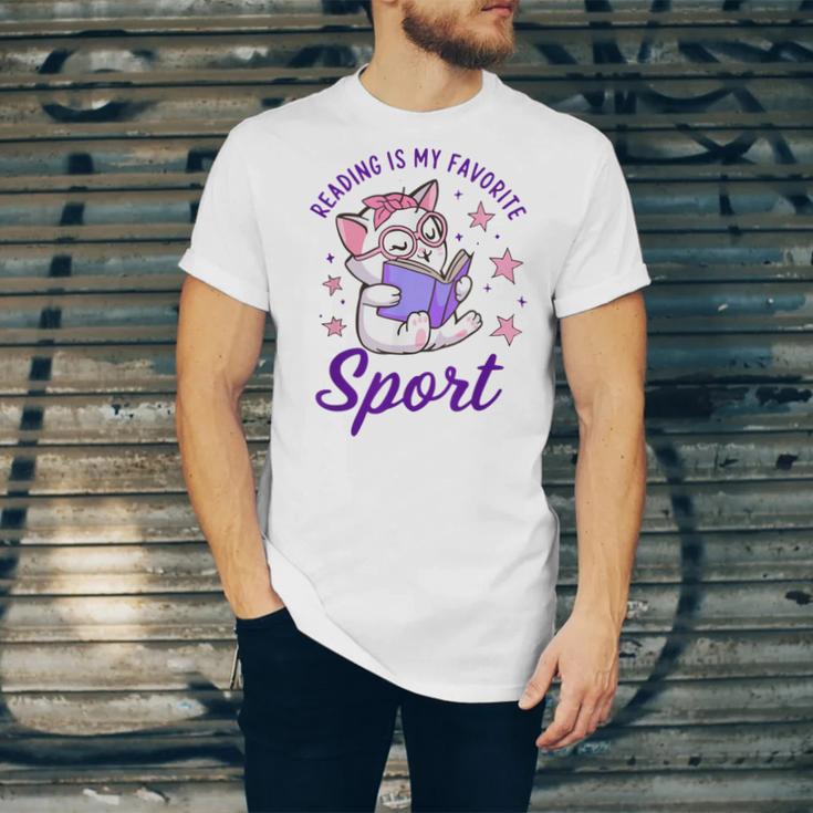 Reading Is My Favorite Sport Saying Quote Book Lovers Unisex Jersey T-Shirt