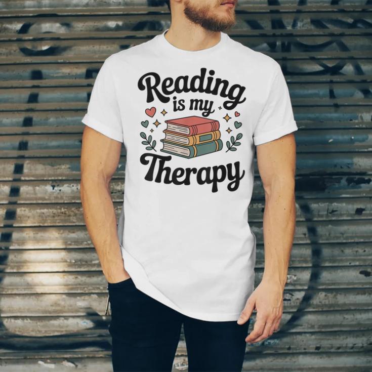 Reading Is My Therapy Book Lover Bookworm Unisex Jersey T-Shirt
