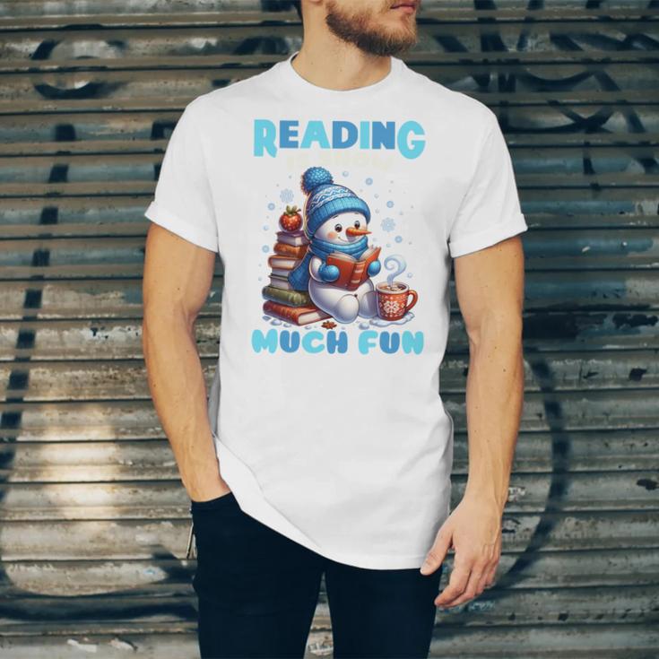 Reading Is Snow Much Fun Christmas Xmas Book Reading Unisex Jersey T-Shirt