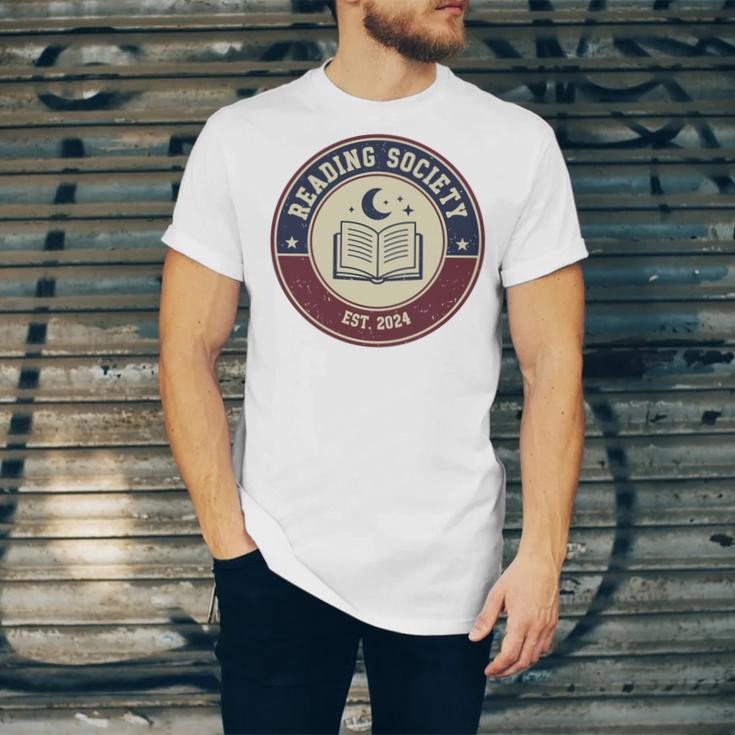 Reading Society Est 2024 Vintage Book Club Unisex Jersey T-Shirt
