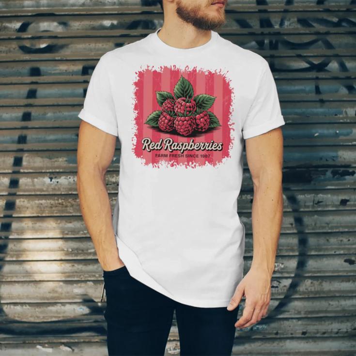 Red Raspberries Farm Fresh Since 1987 Nostalgia Unisex Jersey T-Shirt