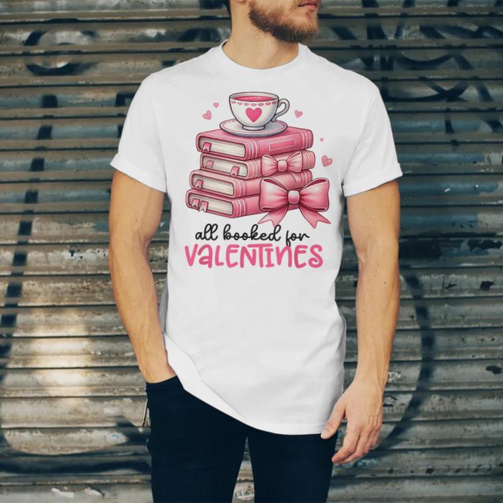 Retro Groovy Valentine Men Women Kid Tees By Emily All Booked For Valentines Book Reading Bookworm Nerdy Unisex Jersey T-Shirt