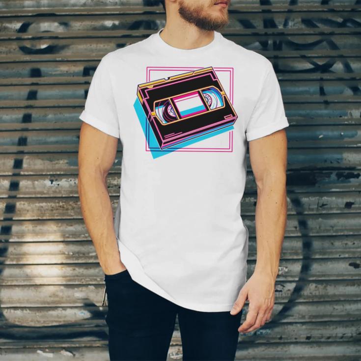 Retro VHS Vaporwave Video Cassette Nostalgia Geek Chic Unisex Jersey T-Shirt