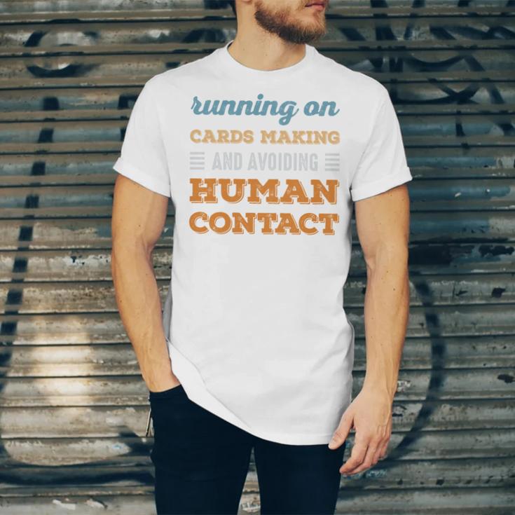 Running On Cards Making Social Introvert Humor Vintage Unisex Jersey T-Shirt
