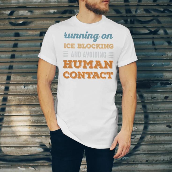 Running On Ice Blocking Social Introvert Humor Vintage Unisex Jersey T-Shirt