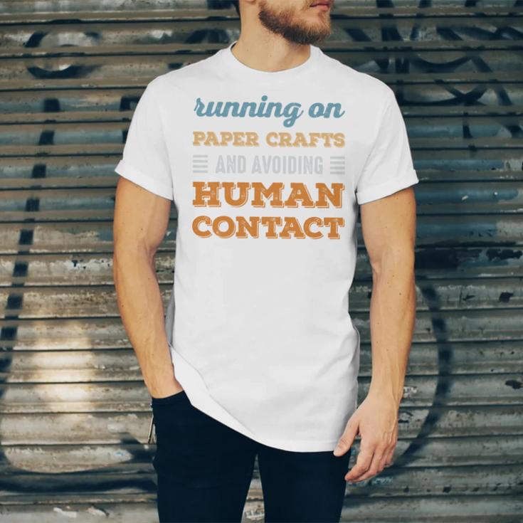 Running On Paper Crafts Social Introvert Humor Vintage Unisex Jersey T-Shirt Running On Paper Crafts Social Introvert Humor Vintage Unisex Jersey T-Shirt