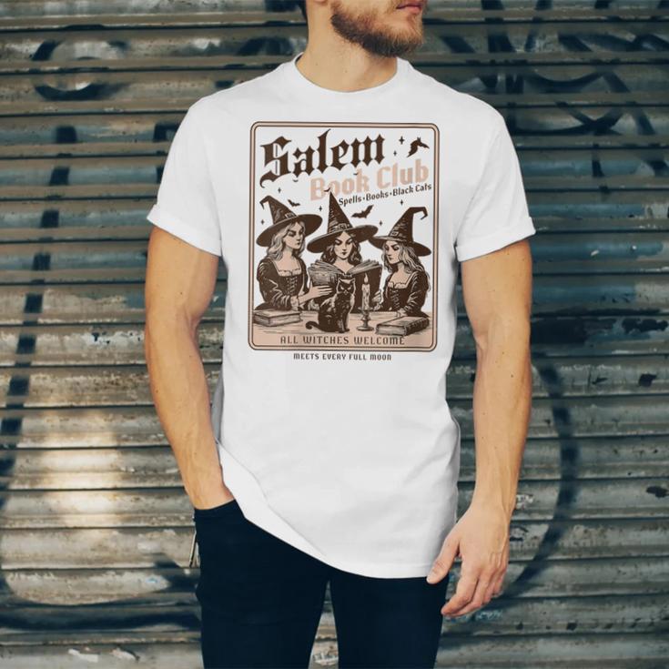 Salem Book Club Bookish Halloween Retro Salem Witch Book Unisex Jersey T-Shirt Salem Book Club Bookish Halloween Retro Salem Witch Book Unisex Jersey T-Shirt