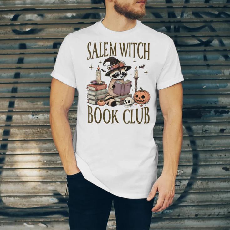 Salem Witch Book Club Raccoon Reading Unisex Jersey T-Shirt