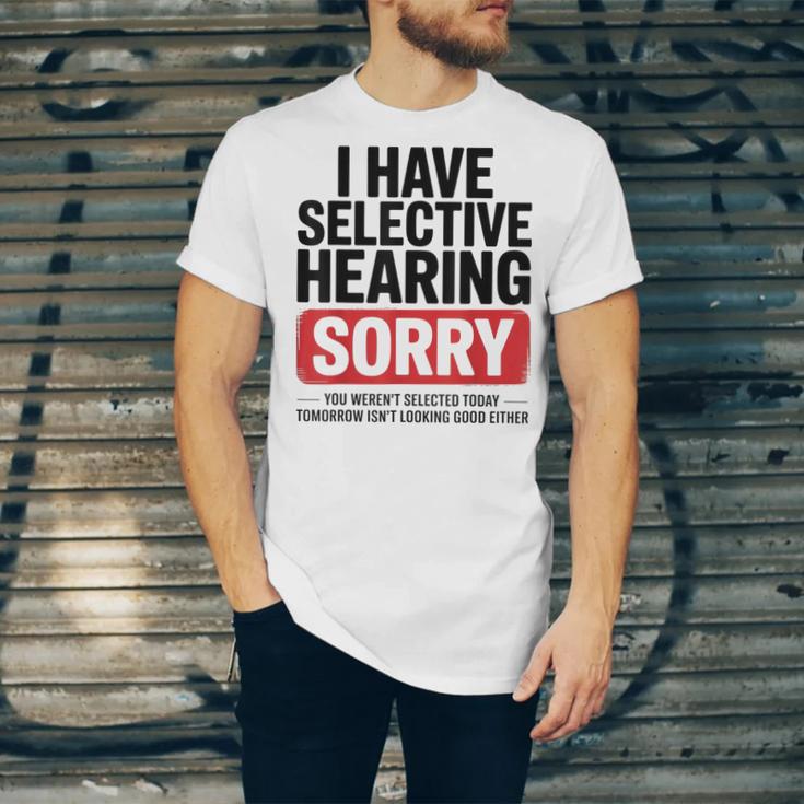 Sarcastic Sayings Introvert I Have Selective Hearing Unisex Jersey T-Shirt Sarcastic Sayings Introvert I Have Selective Hearing Unisex Jersey T-Shirt