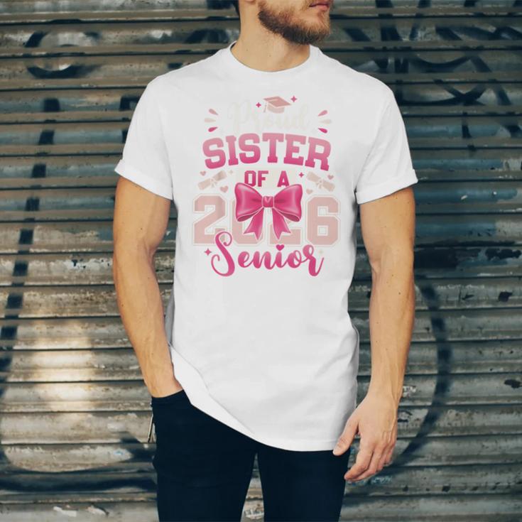 Senior 2026 Class Of 26 Coquette Pink Bow Graduation Sister Unisex Jersey T-Shirt