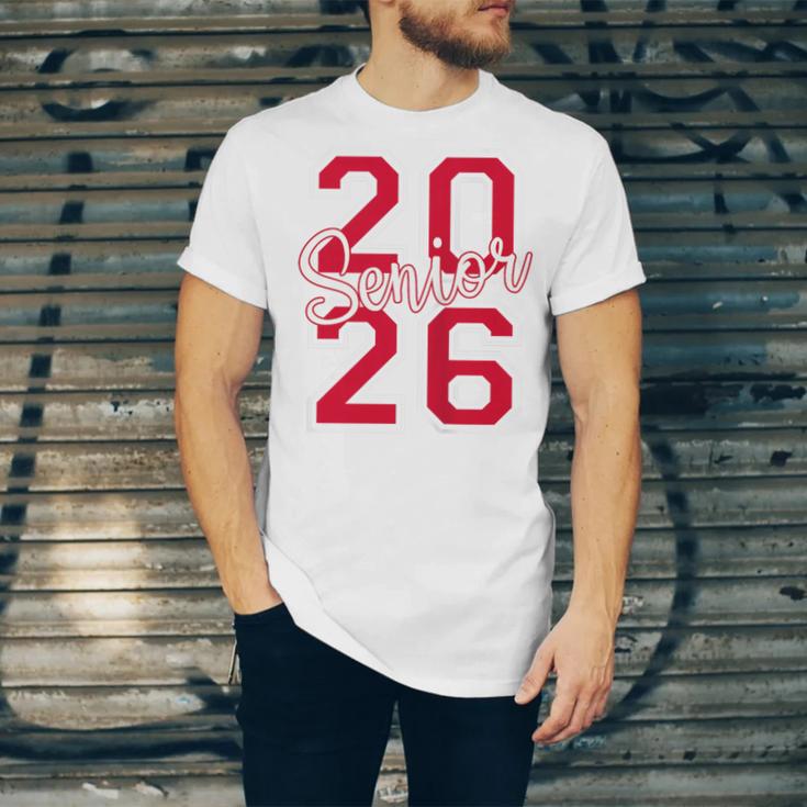 Senior 2026 Graduation Varsity Red Letters On The Back Unisex Jersey T-Shirt