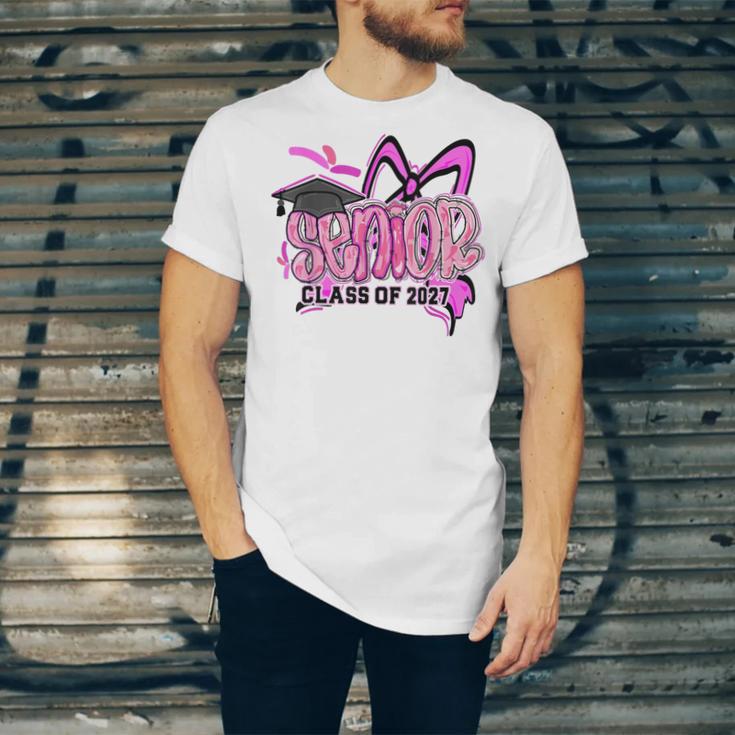 Senior 2027 Class Of 2027 Coquette Girl Pink Graduation 2027 Unisex Jersey T-Shirt