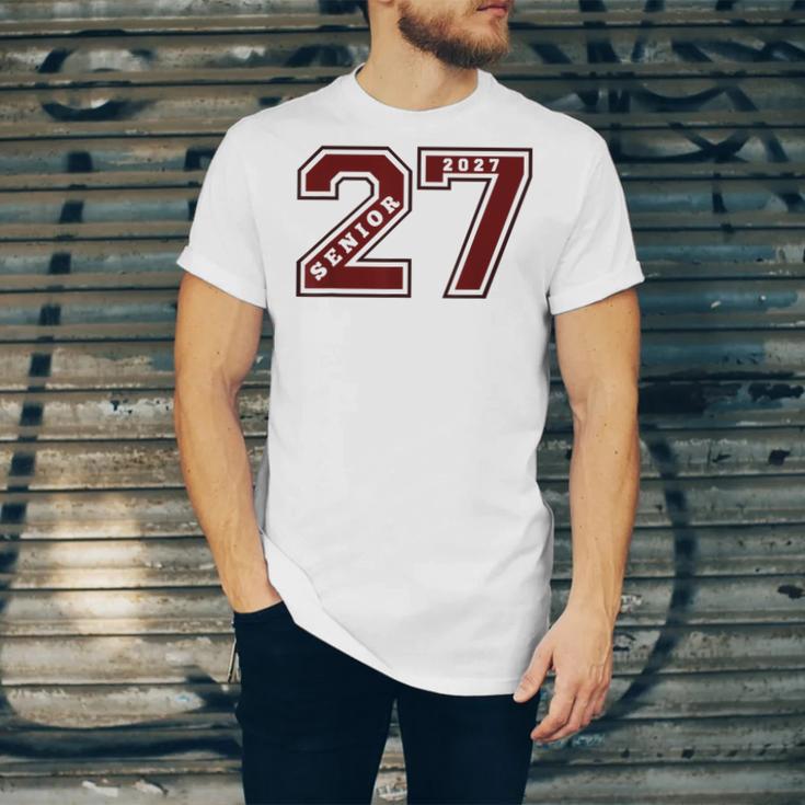 Senior 2027 Maroon Senior Class Of 27 Jersey Graduation Unisex Jersey T-Shirt