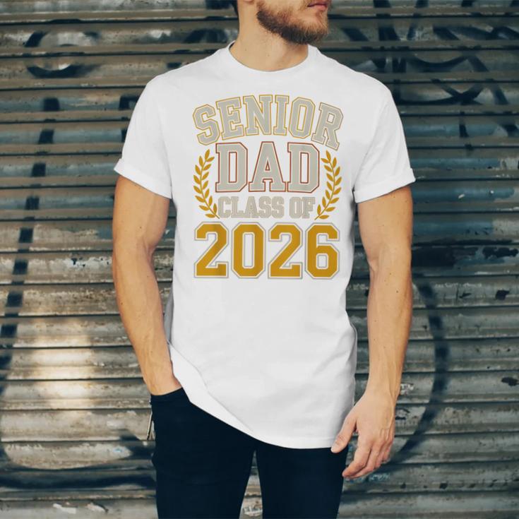 Senior Dad Class Of 2026 Purple Yellow Vintage Graduation Unisex Jersey T-Shirt
