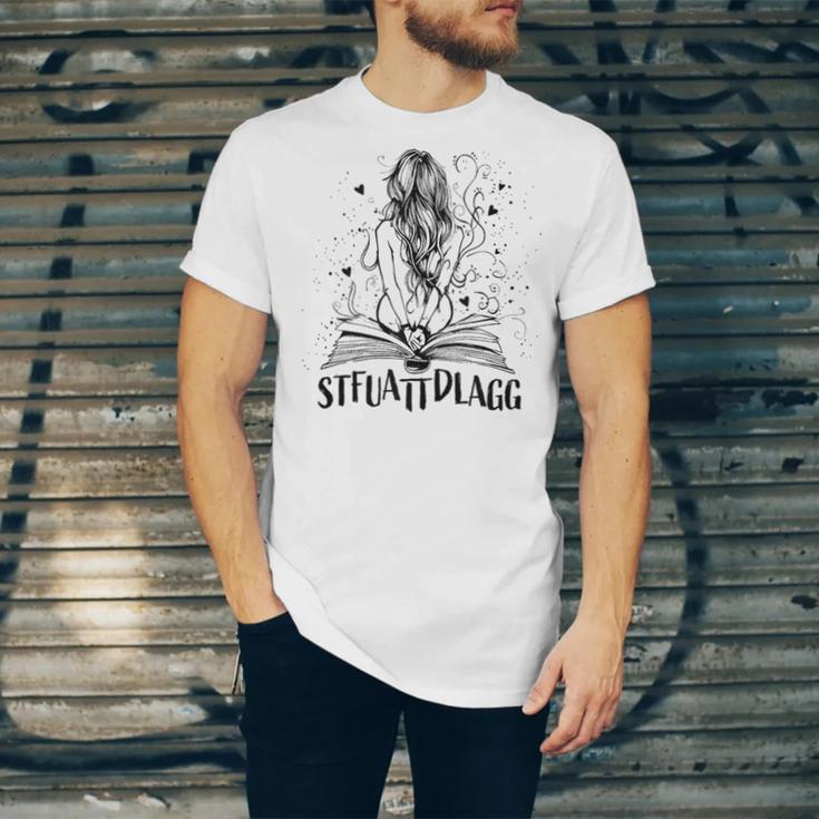 Sexy STFUATTDLAGG Hot Woman Reading Spicy Good Book Love Unisex Jersey T-Shirt
