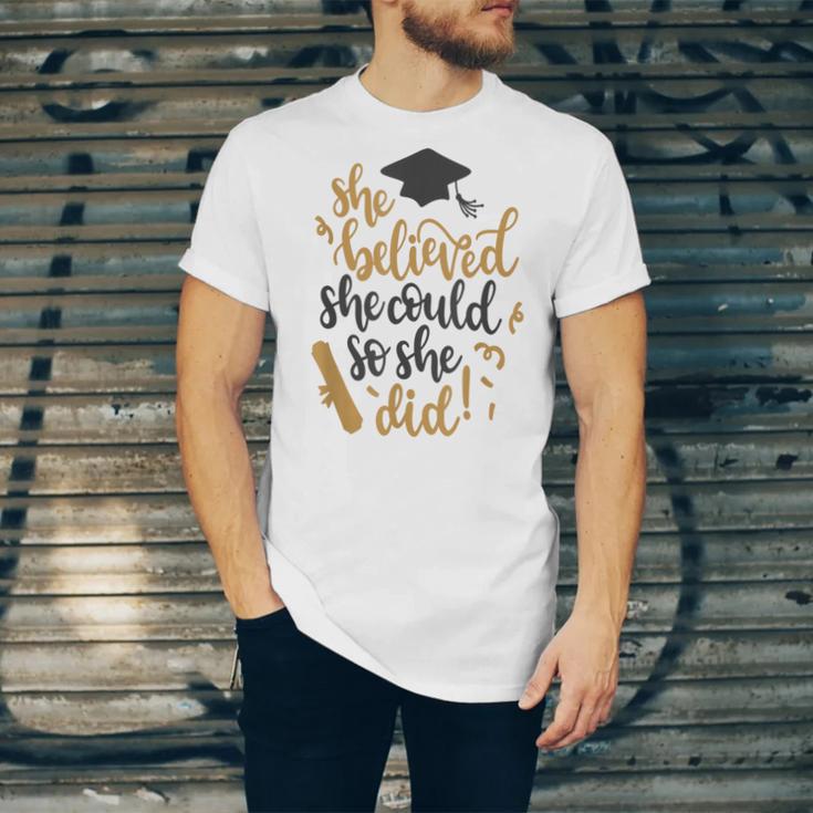 She Believed She Could So She Did Graduation Shirt Unisex Jersey T-Shirt