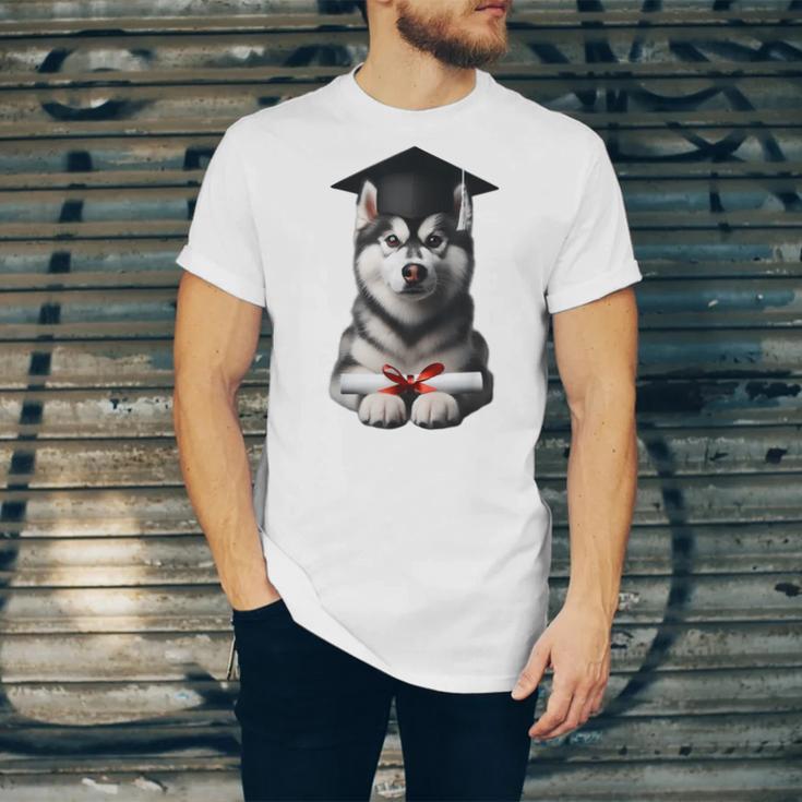 Siberian Husky Dog Graduation Cap Training School Graduate Men Women Kids Unisex Jersey T-Shirt