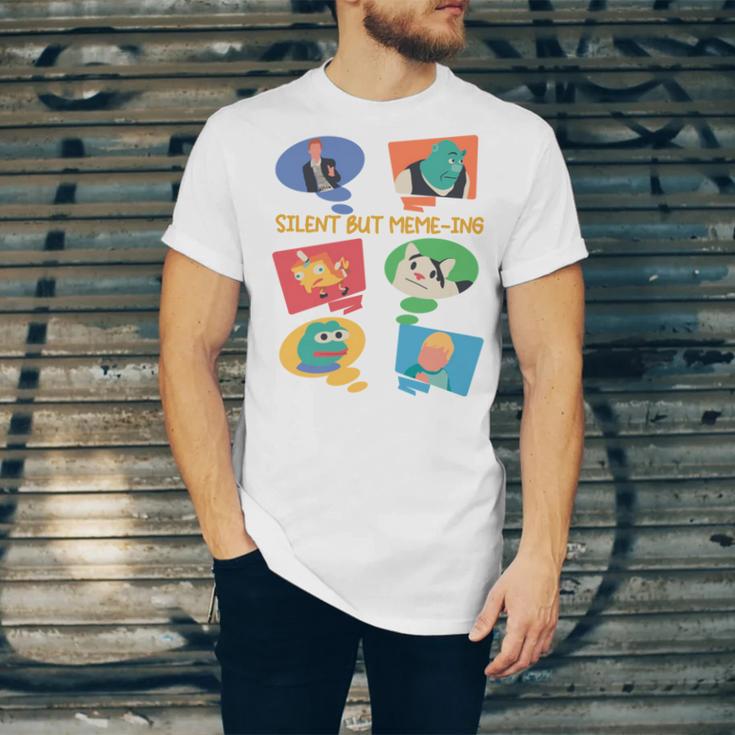 Silent But Meme-Ing Introvert Anti People Antisocial Quiet Unisex Jersey T-Shirt