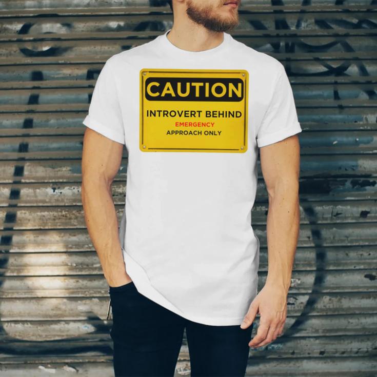 A Simple Yellow Warning Sign For Introvert Unisex Jersey T-Shirt A Simple Yellow Warning Sign For Introvert Unisex Jersey T-Shirt
