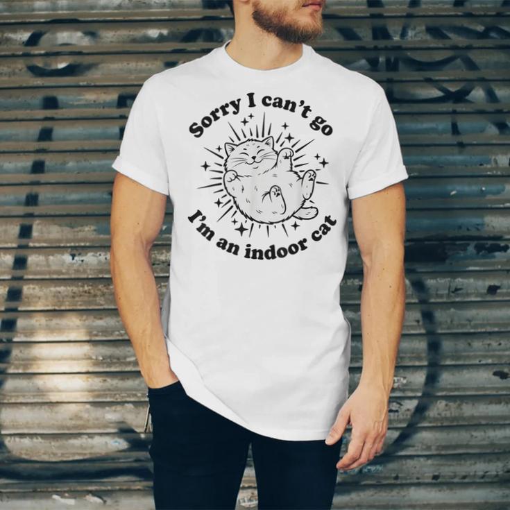 Sorry I Can't Go I'm An Indoor Cat Quote Introvert Unisex Jersey T-Shirt
