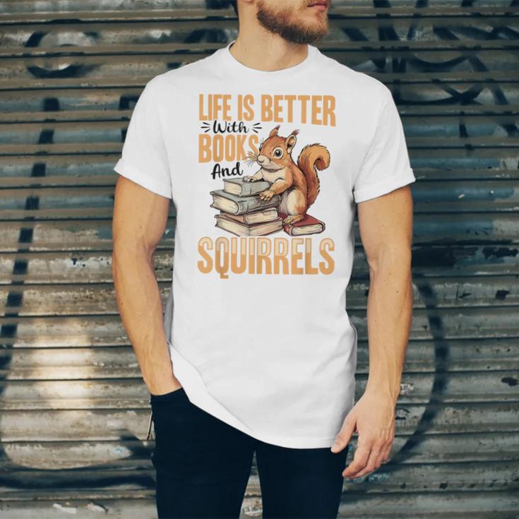 Squirrel Animal Life Is Better With Books And a Unisex Jersey T-Shirt