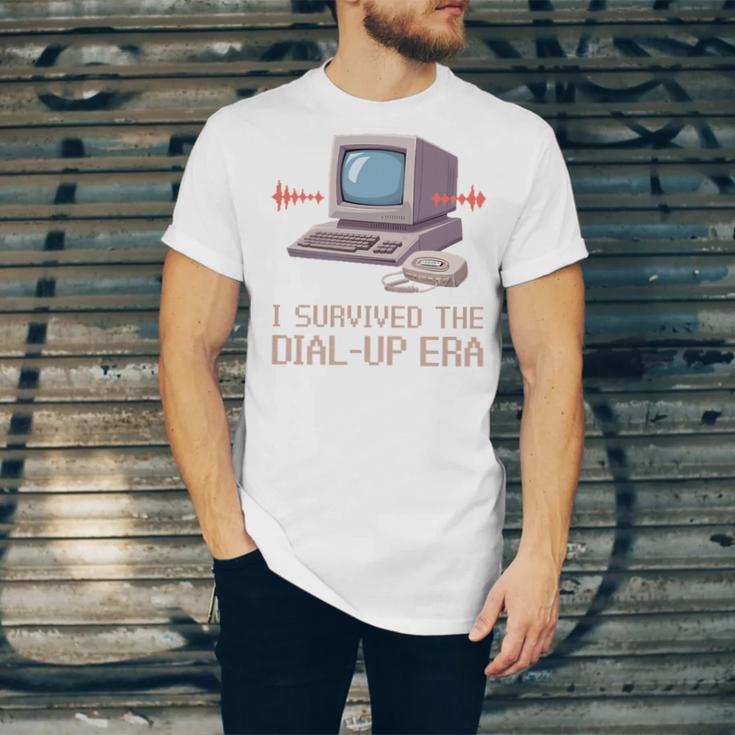 I Survived The Dial-Up Era Retro 90s Nostalgia Premium Tri-Blend Unisex Jersey T-Shirt