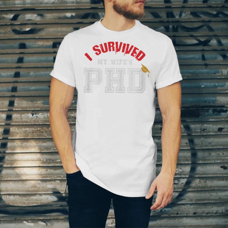 I Survived My Wife's PhD Graduation Slim Fit Shirt Unisex Jersey T-Shirt