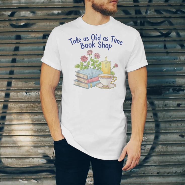 Tale As Old As Time Floral Bookshop Romantic Unisex Jersey T-Shirt