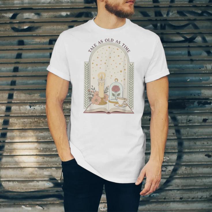 Tale As Old As Time Rose Candle And Book Unisex Jersey T-Shirt