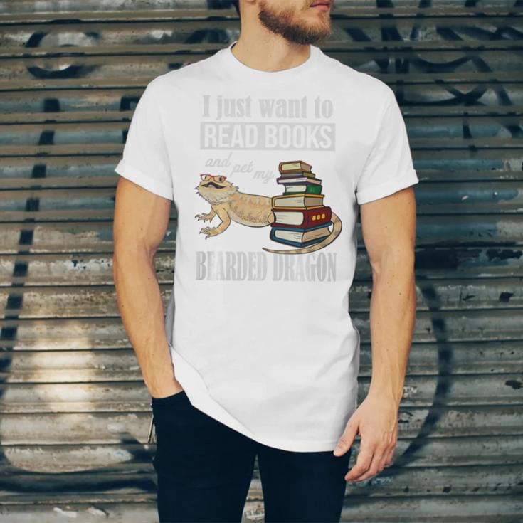 Tiny Dinosaur Read Books & Pet My Bearded Dragon Lover Premium Tri-Blend Unisex Jersey T-Shirt