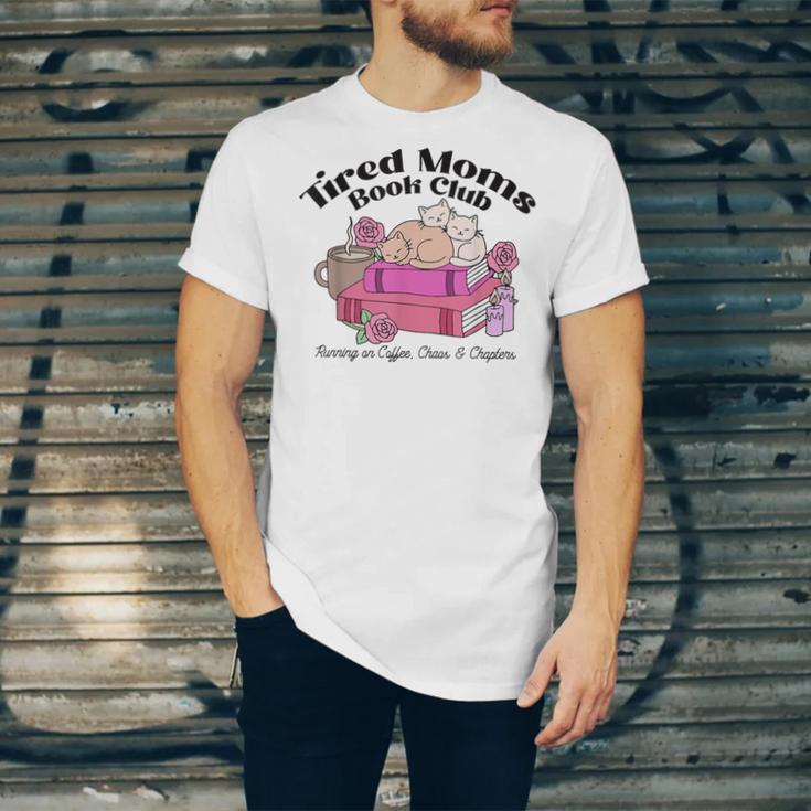 Tired Moms Book Club Running On Coffee Chaos And Chapter Cat Unisex Jersey T-Shirt