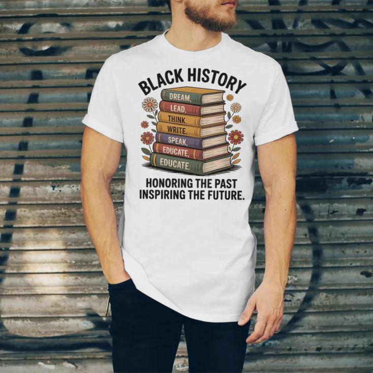 History Month Teacher Reading Book Lover Floral Stack Premium Tri-Blend Unisex Jersey T-Shirt