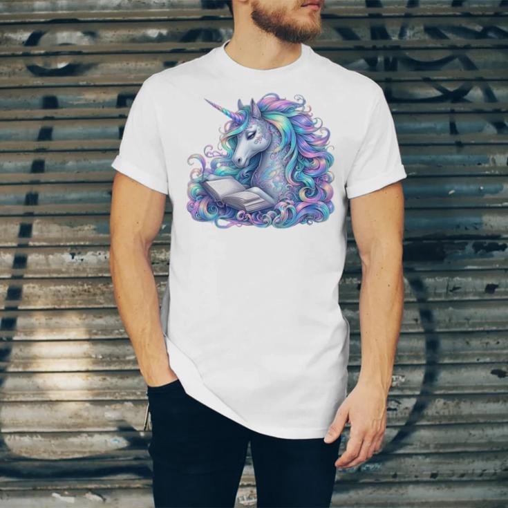 Unicorn Reading For Book Lovers Readers Unisex Jersey T-Shirt Unicorn Reading For Book Lovers Readers Unisex Jersey T-Shirt