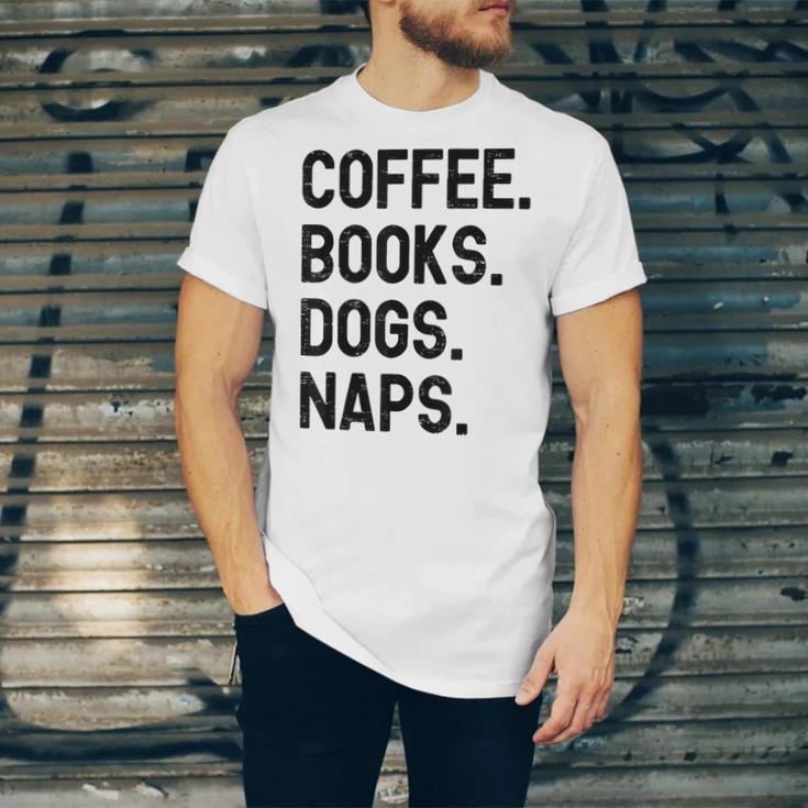 Vintage Coffee Books Dogs Naps Retro Unisex Jersey T-Shirt Vintage Coffee Books Dogs Naps Retro Unisex Jersey T-Shirt