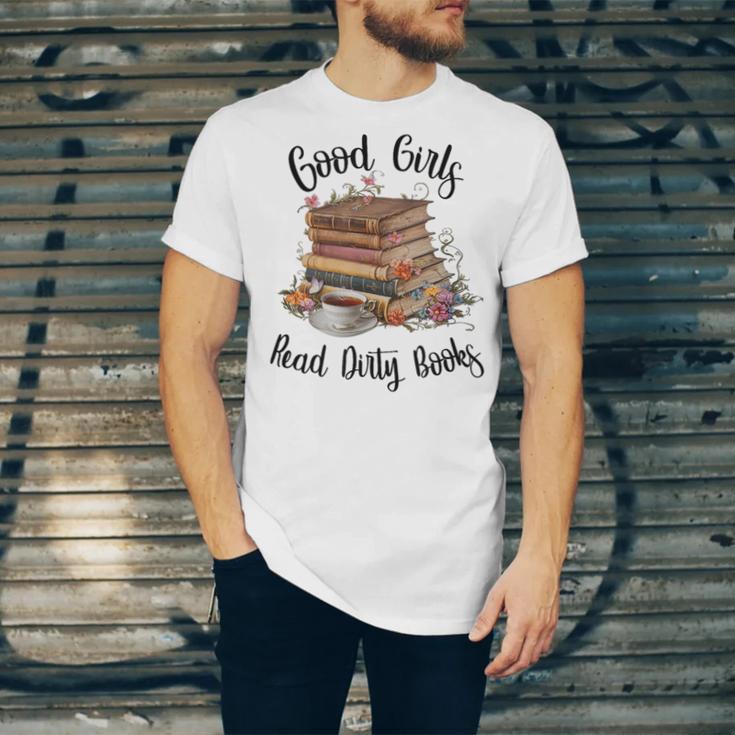 Vintage Fantasy Romance Lover Good Girls Read Dirty Books Unisex Jersey T-Shirt