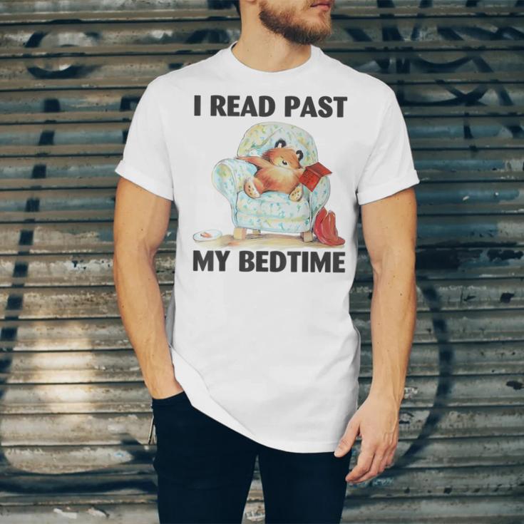 Vintage I Read Past My Bedtime Cute Sleeping Bear Book Lover Unisex Jersey T-Shirt