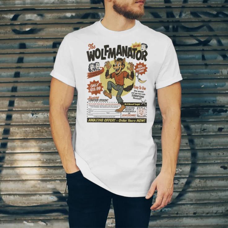 Werewolf Wolfmanator Nostalgia Vintage Halloween Unisex Jersey T-Shirt Werewolf Wolfmanator Nostalgia Vintage Halloween Unisex Jersey T-Shirt