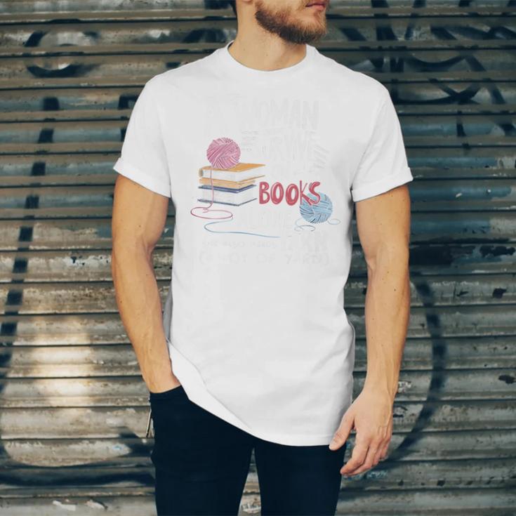 A Woman Cannot Survive On Books Alone She Also Needs Yarn Premium Unisex Jersey T-Shirt A Woman Cannot Survive On Books Alone She Also Needs Yarn Premium Unisex Jersey T-Shirt